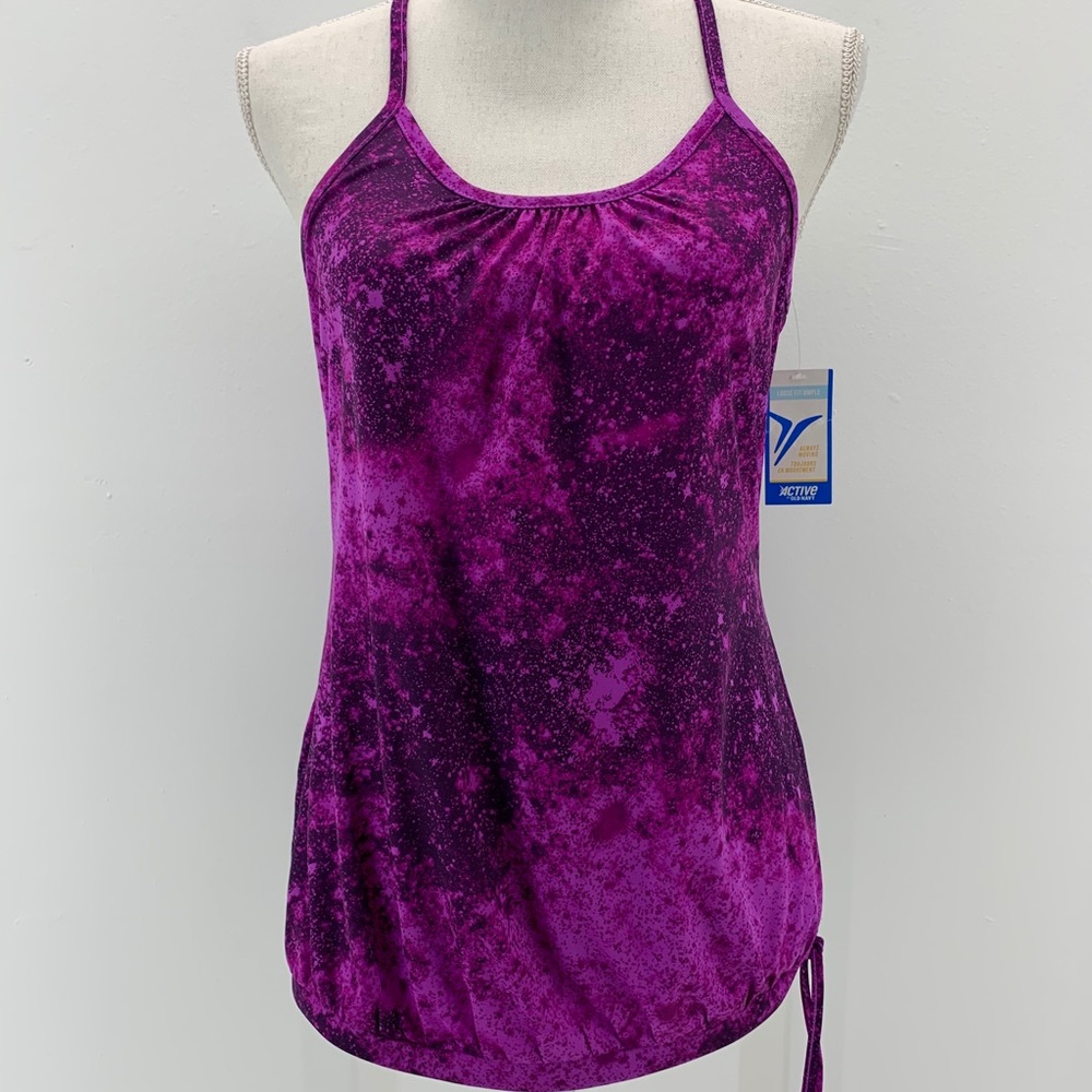 Old Navy active loose fit tank purple galaxy wash